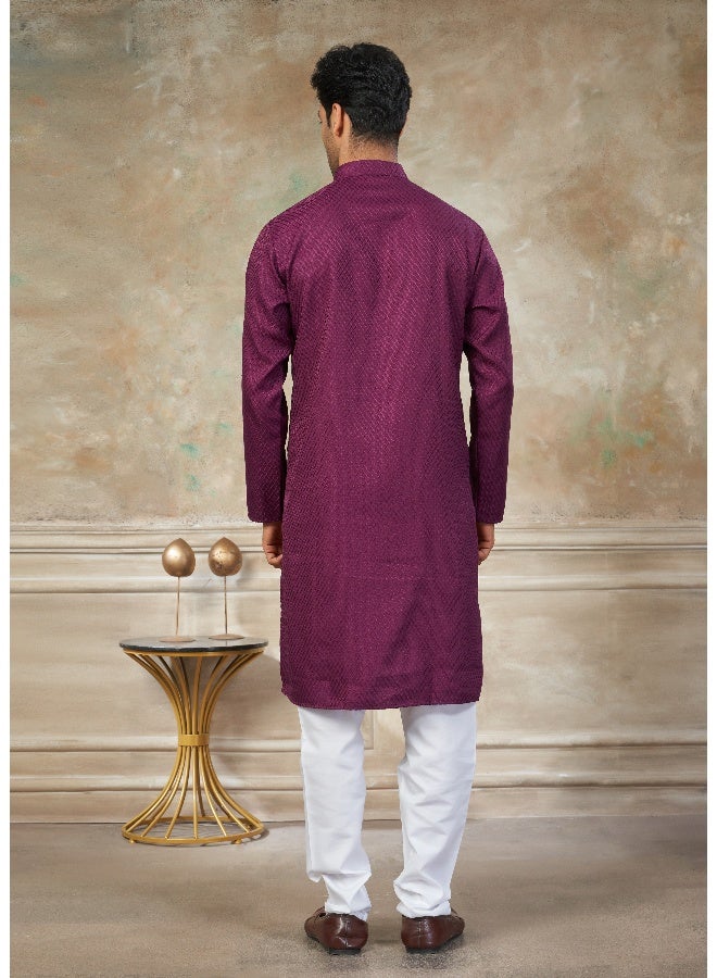 OUTLUK Purple Cotton Kurta for Men - Image 2